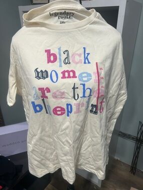 Legendary Rootz Cream Short Sleeve Tee - "Black Women Are The Blueprint" Graphic